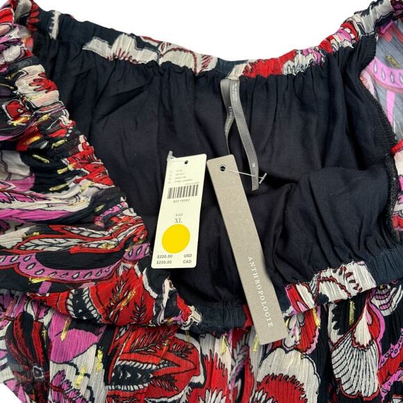 By Anthropologie Sweeping Off-The-Shoulder Maxi Dress Size XL Floral Flowy - Picture 7 of 16